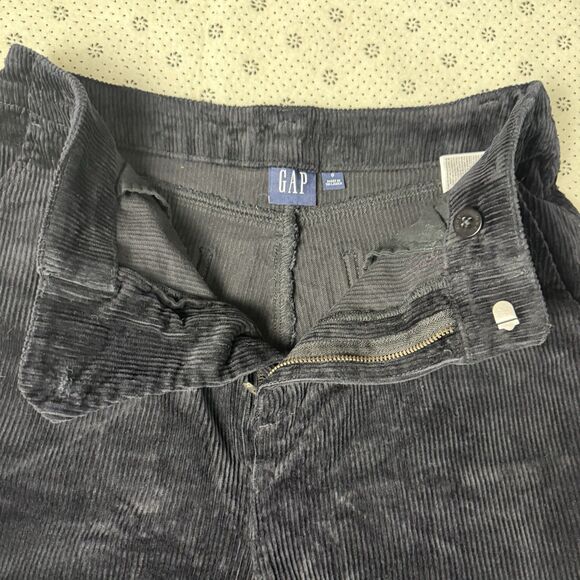 GAP Mid Rise Loose Corduroy Pants in Solid Black Womens 0 Stretch Patch Pockets - Picture 8 of 14